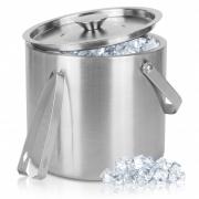 ChefBee 5L Double-Wall Stainless Steel Ice Bucket with Lid & Tongs
